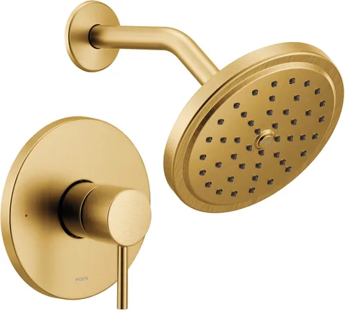 Moen Align - Kit de molduras de ducha M-CORE serie 3 de oro cepillado con cabezal de ducha ancho y mango de palanca, requiere válvula, UT3292BG