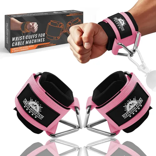 Miniatura 9 de Puños ajustables para muñeca de neopreno con correas acolchadas para equipos de entrenamiento de fuerza con máquinas de cable