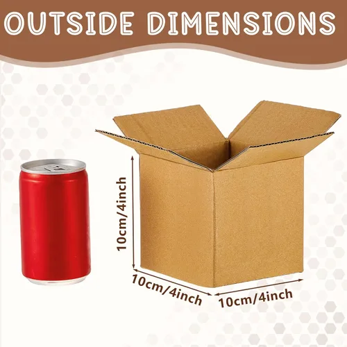 Miniatura 2 de PerKoop Paquete de 100 cajas de envío de 4 x 4 x 4 pulgadas, caja de correo de cartón, cajas de envío pequeñas de papel kraft corrugado