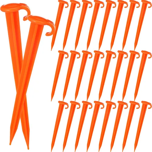 Miniatura 8 de Vicenpal 18 Piezas Estacas de Plástico de 7 Pulgadas para Jardín para Inflables de Servicio Pesado Estacas de Plástico para Jardín para Tienda