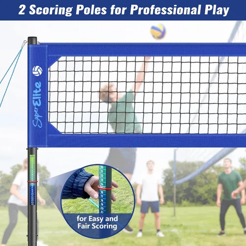 Miniatura 9 de Professional Volleyball Net Set Heavy Duty for Outdoor Backyard Portable with Aluminum Scoring Poles, Nets System, Adjustable Regulation Height