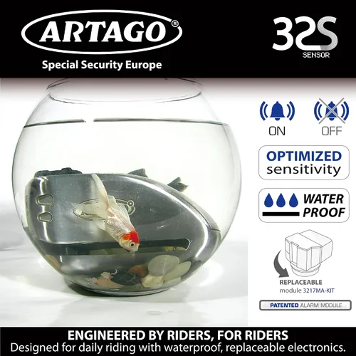 Miniatura 4 de ARTAGO 32 Cerradura de disco para motocicleta de última generación 2 en 1 Alarma inteligente, 120 dB, advertencia de no toque Exclusivo bloqueo