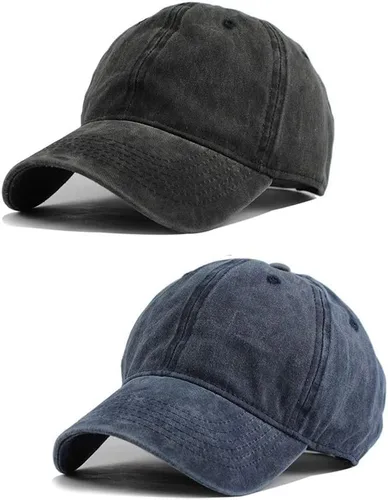 Miniatura 27 de HH HOFNEN Gorra de béisbol de algodón de sarga lavada y desgastada, vintage, ajustable, para hombre y mujer