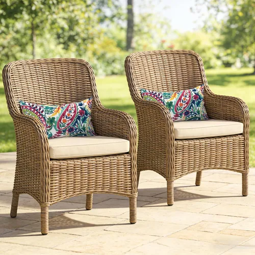 Miniatura 407 de Juego de 2 almohadas para exteriores de 16 x 16 pulgadas, repelentes al agua con interiores, para muebles de patio, hogar, jardín, geometría bohemia