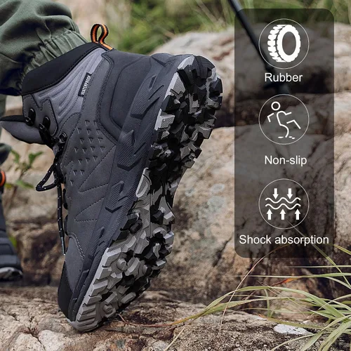 Miniatura 5 de Botas de senderismo impermeables para hombre, zapatos de trabajo ligeros para exteriores