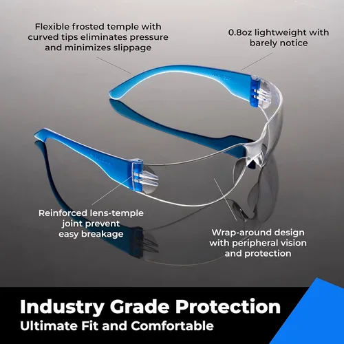 Miniatura 2 de amoolo Gafas de seguridad para hombres a granel de 24, gafas protectoras para hombres y mujeres, ANSI Z87.1, protección ocular resistente a