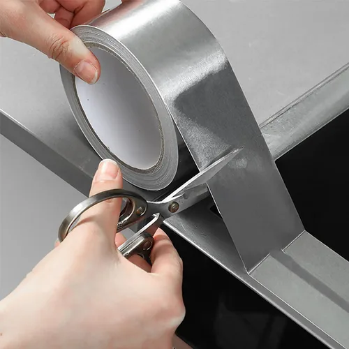 Miniatura 5 de Cinta adhesiva de papel aluminio plateado COSIMIXO 4.0 mil x 2 pulgadas x 20 yardas, resistente, sellado y parcheado de alta temperatura, perfecta