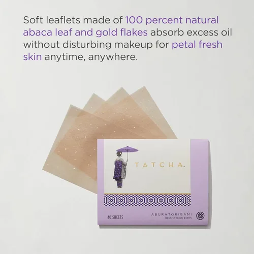 Miniatura 2 de Tatcha Aburatorigami Blotting Papers: 100% Natural Abaca Leaf & Gold Flakes Absorb Excess Oil (40 Pack)