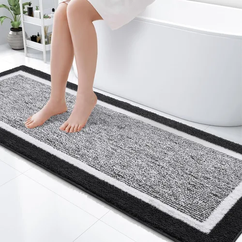 Miniatura 49 de OLANLY Alfombras de baño 24x16, tapete de baño de microfibra extra suave y absorbente, antideslizante, lavable a máquina, alfombra de baño esponjosa
