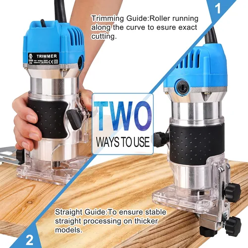 Miniatura 4 de Elevon Enrutador de madera, fresado laminado, grabado, máquina de mano, herramienta de carpintería, recortadora eléctrica, enrutador de palma