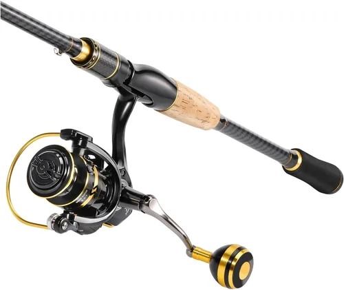 Miniatura 3 de Sougayilang Combos de pesca giratorios, carbono y fibra de vidrio, cañas de pescar de 2 piezas con carrete giratorio de tamaño 2000 - 6 pies 0