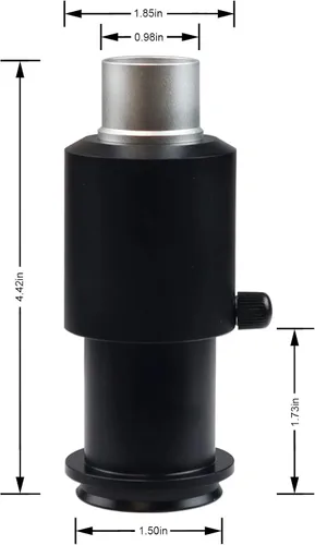 Miniatura 2 de Parco Scientific PA-CM-22 Adaptador ajustable de la lente del C-Mount para el microscopio estéreo trinocular, interfaz de la cámara de 82.0 ft m