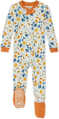 Burt's Bees Baby Pijama unisex para bebé, con cremallera frontal, antideslizante, algodón orgánico, Acogedora