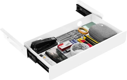 Miniatura 8 de KHAMAL Cajón Deslizante para Debajo del Escritorio Grande - Cajón para Debajo de la Mesa 17.32" x 9.25", Organizador de Almacenamiento Extraíble