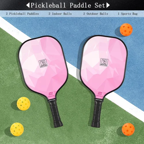 Miniatura 5 de YC DGYCASI Pickleball Paddles Set of 2, 2026 USAPA Approved Pickleball Set, Fiberglass Lightweight Pickle Ball Rackets 2 Pack, 2 Outdoor Pickleball