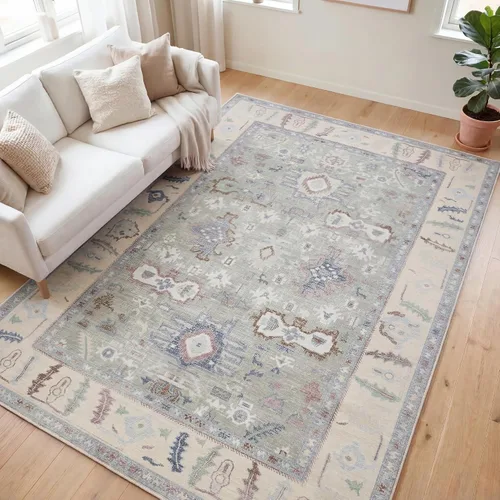 Miniatura 79 de Kuden Alfombra pequeña de 2 x 3, lavable a máquina, parte trasera antideslizante, estilo vintage, suave, pelo bajo, alfombras de área para entrada