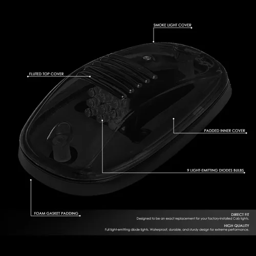 Miniatura 2 de DNA Motoring ROOFL-T1-SM 5 luces LED de techo con lente ahumada [para Dodge Ram 1500-5500 02-18]