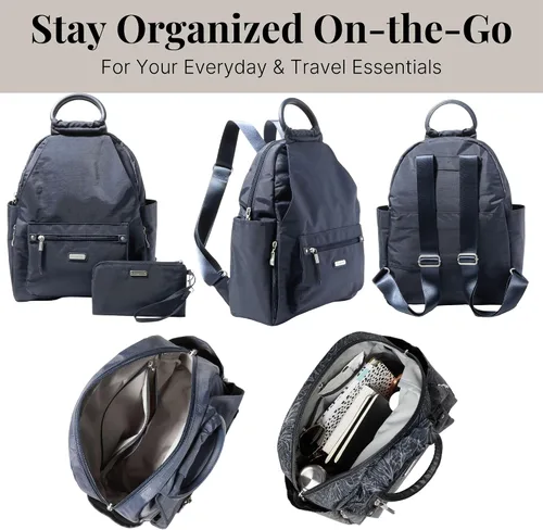 Miniatura 75 de Baggallini Mochila todo el día para mujer con pulsera de teléfono RFID, Negro, talla única