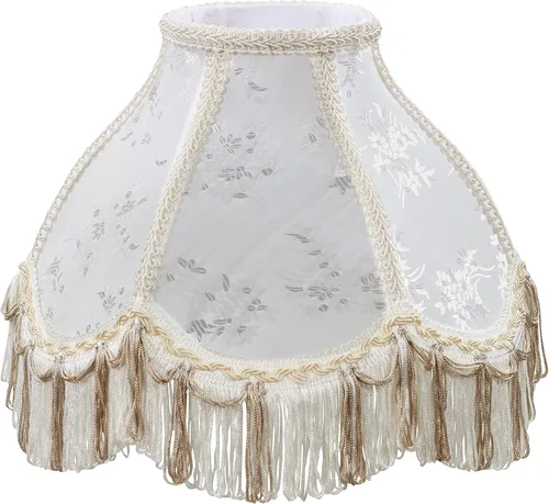 Miniatura 10 de Aspen Creative 55001 - Pantalla de lámpara de cúpula festoneada cosida a mano con flecos UNO en Biscotti Beige, 4 pulgadas superior x 10 pulgadas