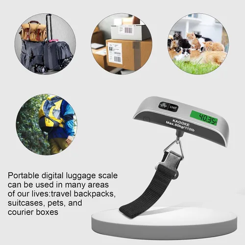 Miniatura 3 de Paquete de 2 básculas digitales de equipaje de viaje, báscula de equipaje portátil, báscula de equipaje para maletas, ideal para báscula de viaje