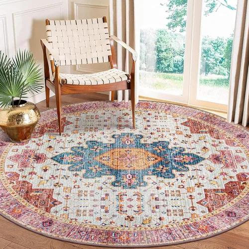 Miniatura 23 de Moynesa Alfombra de pasillo ultra fina lavable de 2 x 6 pies, antideslizante, resistente a las manchas, alfombra vintage que no desprende para Gris