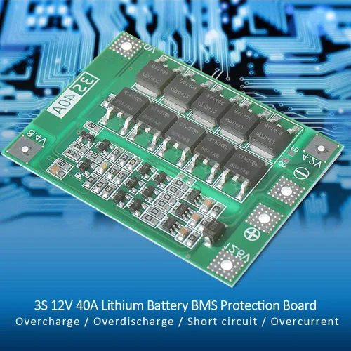 Miniatura 2 de DAOKI 2 unids placa de protección PCB 40A 3S Li-ion cargador de batería de litio PCB BMS placa de protección con equilibrio de carga para 40A motor