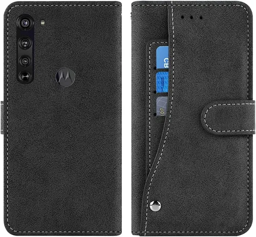 Miniatura 6 de Asuwish Funda compatible con Motorola Moto Edge 5G 2020 y protector de pantalla de vidrio templado, soporte para tarjetas de crédito, soporte
