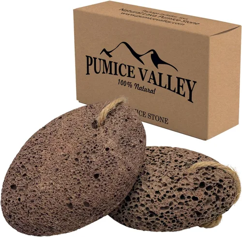 Piedras pómez para pies - Tierra natural lava marrón Paquete de 2 - Removedor de callos y maíces para talones y palma de los pies - Herramienta de