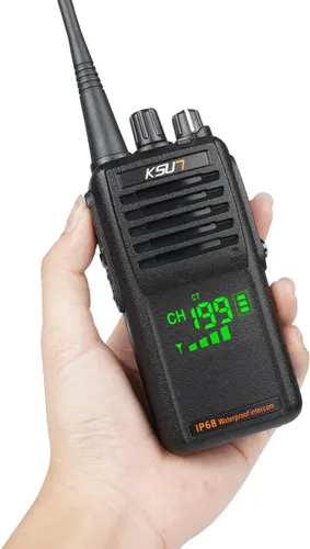 Radio marina VHF bidireccional de mano IP68, pantalla LED impermeable, canales marinos internacionales, 136-174 MHz 8000 mAh, batería KSUN P85 (1