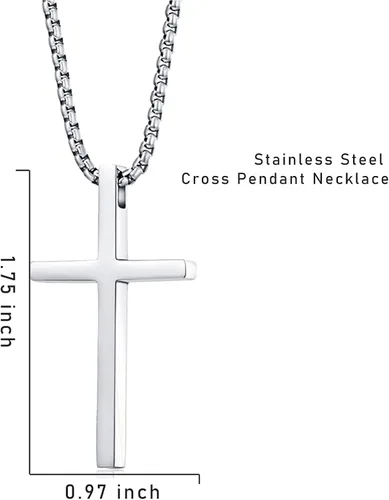 Miniatura 2 de Rnivida Collar de cruz para hombres, collares de cruz cristiana 413 de Filipenses para hombres y niños, Metal