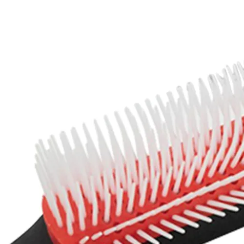Miniatura 7 de Cepillo de pelo rizado rojo desenredante de 9 filas de ABS, cepillo estático para cabello rizado y ondulado, unisex, blanco