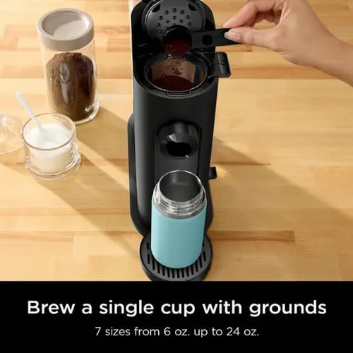 Miniatura 2 de Cafetera de café caliente y helado en cápsulas o molidos de una sola porción con infusión rápida en frío, 4 estilos de preparación, diseño compacto