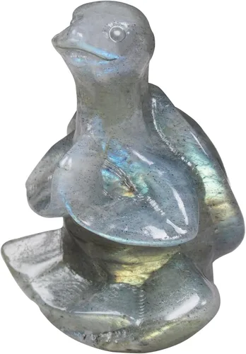 Miniatura 9 de Escultura de meditación de tortuga marina de fluorita, escultura de yoga tallada a mano, decoración espiritual, regalo de equilibrio de chakras
