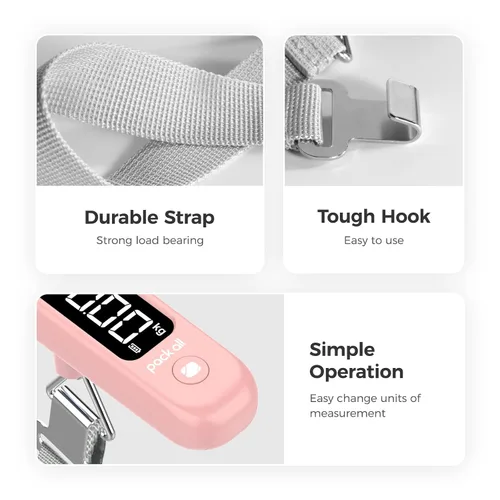 Miniatura 6 de pack all Báscula de equipaje de 110 libras, báscula digital de equipaje de mano, báscula de peso para maleta de viaje con pantalla LCD, batería