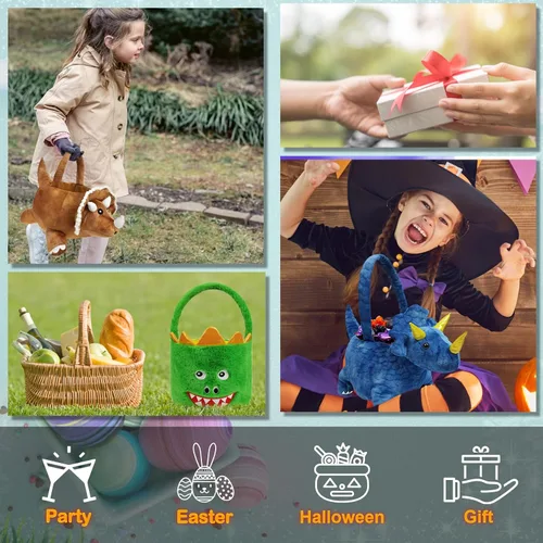 Miniatura 6 de Cesta de felpa de alpaca 3D, cesta de caza de huevos de Pascua, lindas cestas de felpa de animales para decoraciones de Pascua, suministros