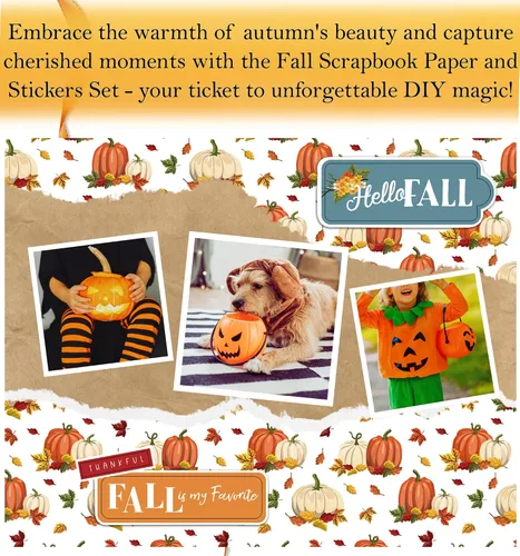 Miniatura 2 de Papel de álbum de recortes de otoño, doble cara, almohadilla de papel para álbum de recortes de otoño, calcomanía con calabaza, girasol, hojas, tema