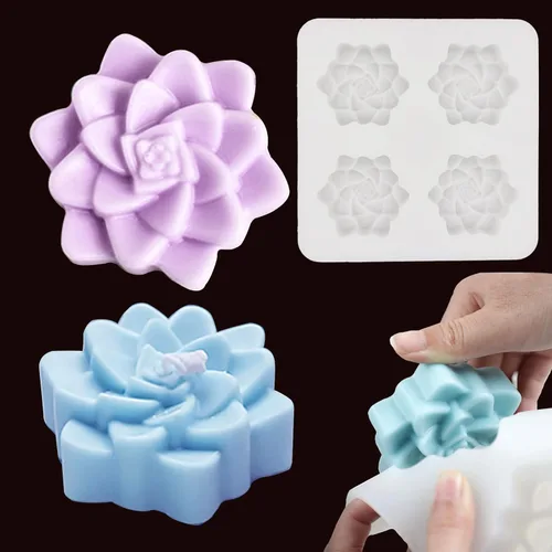 Miniatura 7 de Molde de silicona para jabón de corazón de rosa, molde de silicona con forma de amor en 3D, molde de fondant, pastel hecho a mano, chocolate