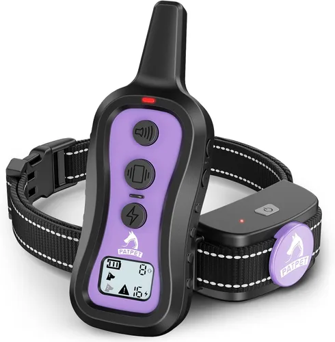 Miniatura 8 de PATPET Collar de choque para perros con 2 receptores, collar de entrenamiento para perros con control remoto, collar de perro eléctrico con pitido