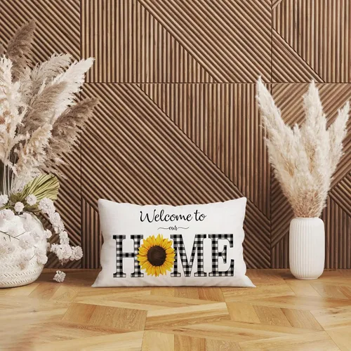Miniatura 4 de Funda de cojín de patio al aire libre con diseño de girasol, decoración del hogar, algodón y lino, 20 x 12 pulgadas