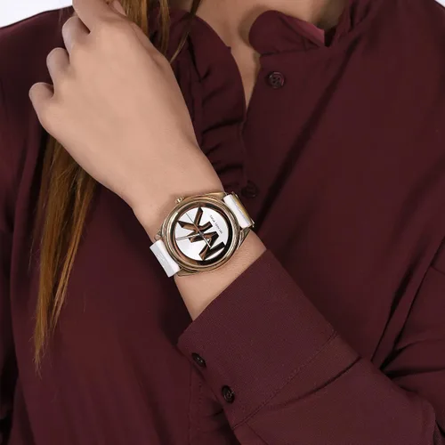 Miniatura 4 de Michael Kors Janelle MK7141 - Reloj de acero inoxidable con tres manecillas para mujer Blanco Movimiento de cuarzo