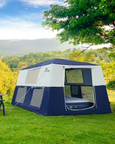 Miniatura 8 de CORANI Tiendas inflables de 14.1'x6.5'x9' para acampar, tienda de aire inflable portátil para 6/8/10 personas, impermeable, resistente al viento