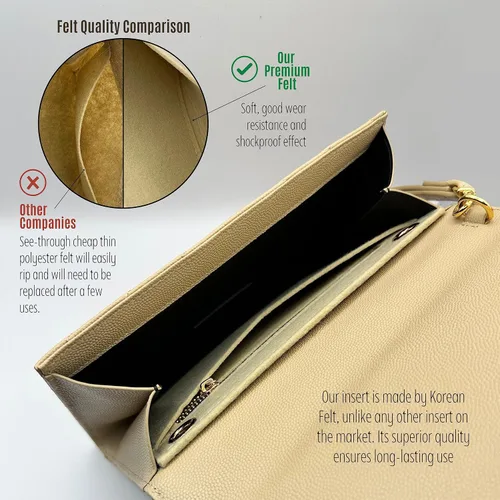 Miniatura 3 de Conversion Kit compatible with Monogram Clutch, Insert with 120cm - 47" inches Premium Gold Chain, Wristlet Insert Wallet on Chain (Lime)