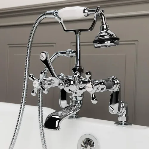Vintage Tub & Bath Grifo de bañera Clawfoot de montaje en cubierta con ducha de mano