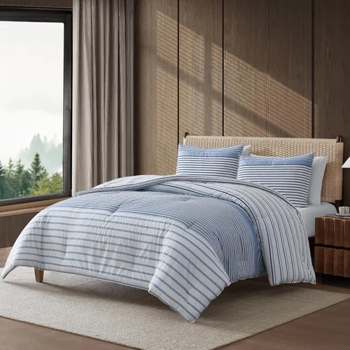 Miniatura 33 de Eddie Bauer - Juego de edredón Queen, ropa de cama reversible a cuadros, elegante y cálida decoración del hogar (gris normandía, Queen)