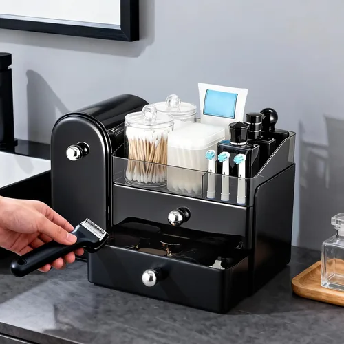 Miniatura 6 de Organizador de Maquillaje, Organizador de Tocador con Soporte para Brochas de Maquillaje, Organizadores Grandes para Cuidado de la Piel