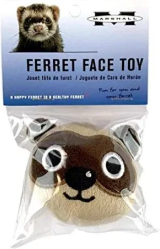Marshall - Juguete de peluche con cara de hurón, juguete suave y arrugado para hurones y mascotas pequeñas, compañero interactivo, ligero y centrado