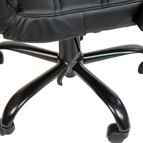 Miniatura 10 de Flash Furniture Whitney Silla de escritorio giratoria de LeatherSoft con respaldo medio y asiento acolchado y reposabrazos acolchados, silla de Negro