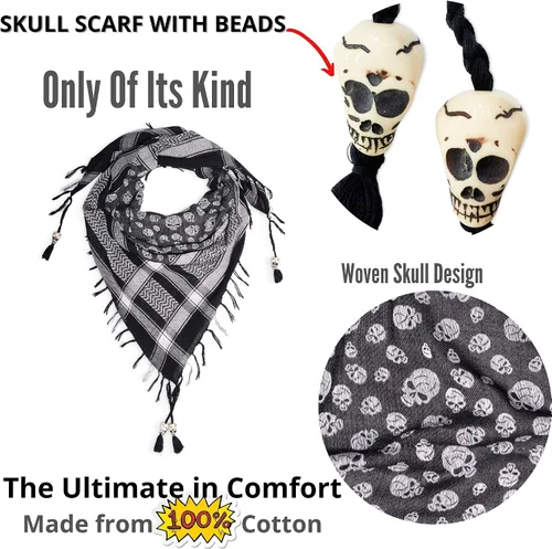 Miniatura 12 de LOVARZI Shemagh Cottons Arab Keffiyeh - Bufanda militar táctica para cabeza y cuello