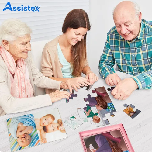 Miniatura 4 de Assistex Rompecabezas de piezas grandes para personas mayores con demencia con indicaciones de conversación, juego de memoria de piezas grandes