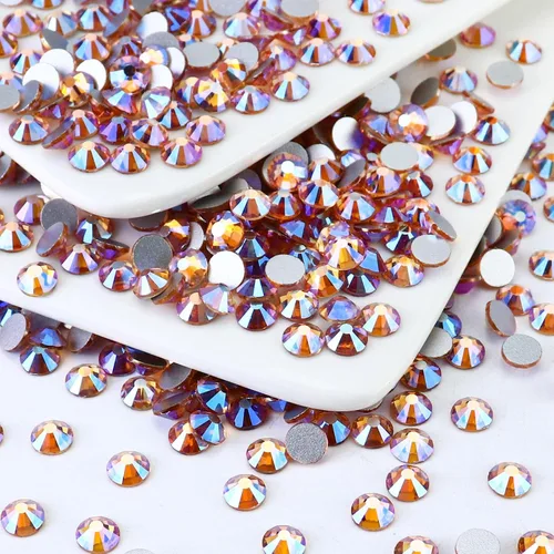 Miniatura 23 de 1440 piezas de diamantes de imitación SS20 de cristal de vidrio con parte posterior plana, gemas de cristal redondas de parte posterior plana